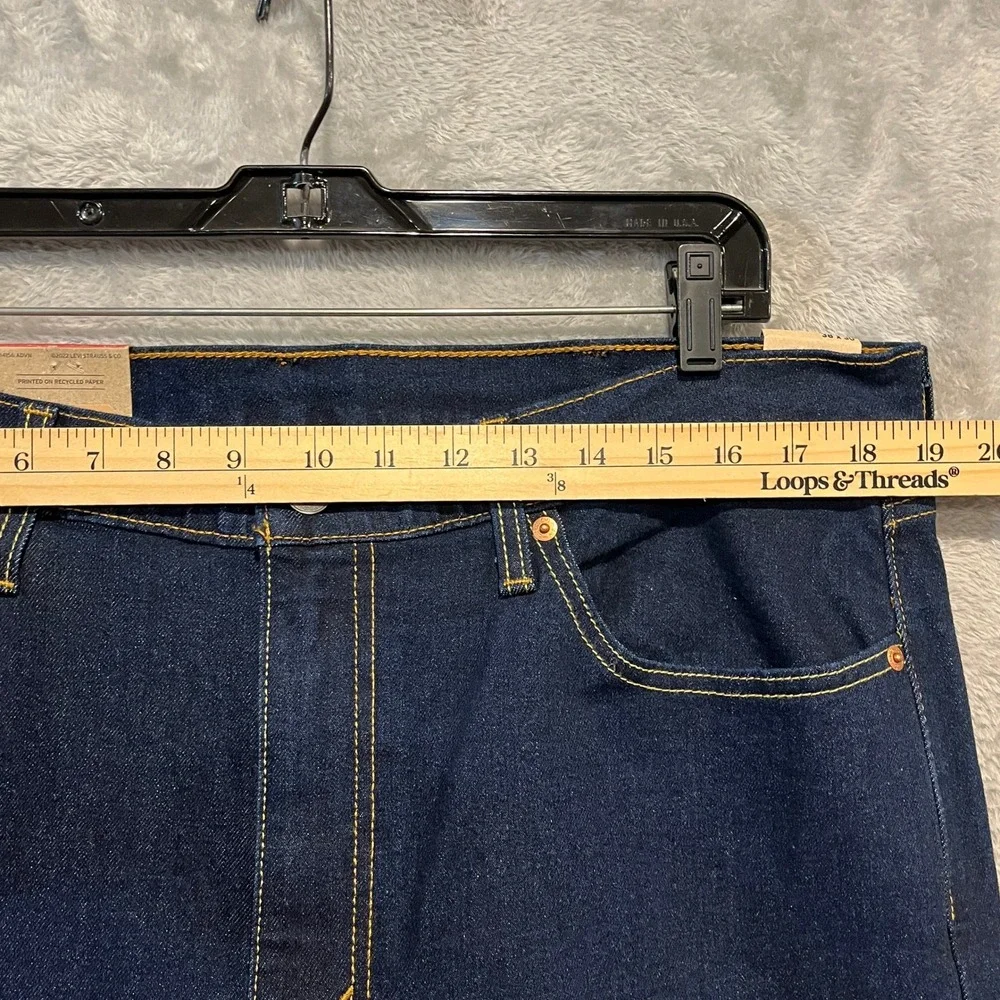 Levi's 514 Straight Jeans Mens 38x30 Blue Dark Wash Stretch Denim